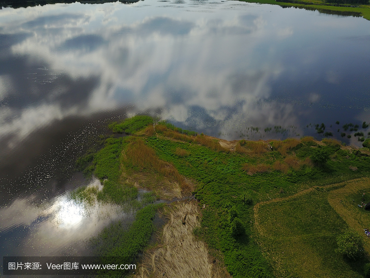 里加湖无人机俯视图拉脱维亚